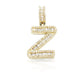 14K Gold Baguette Diamond Letter Pendants