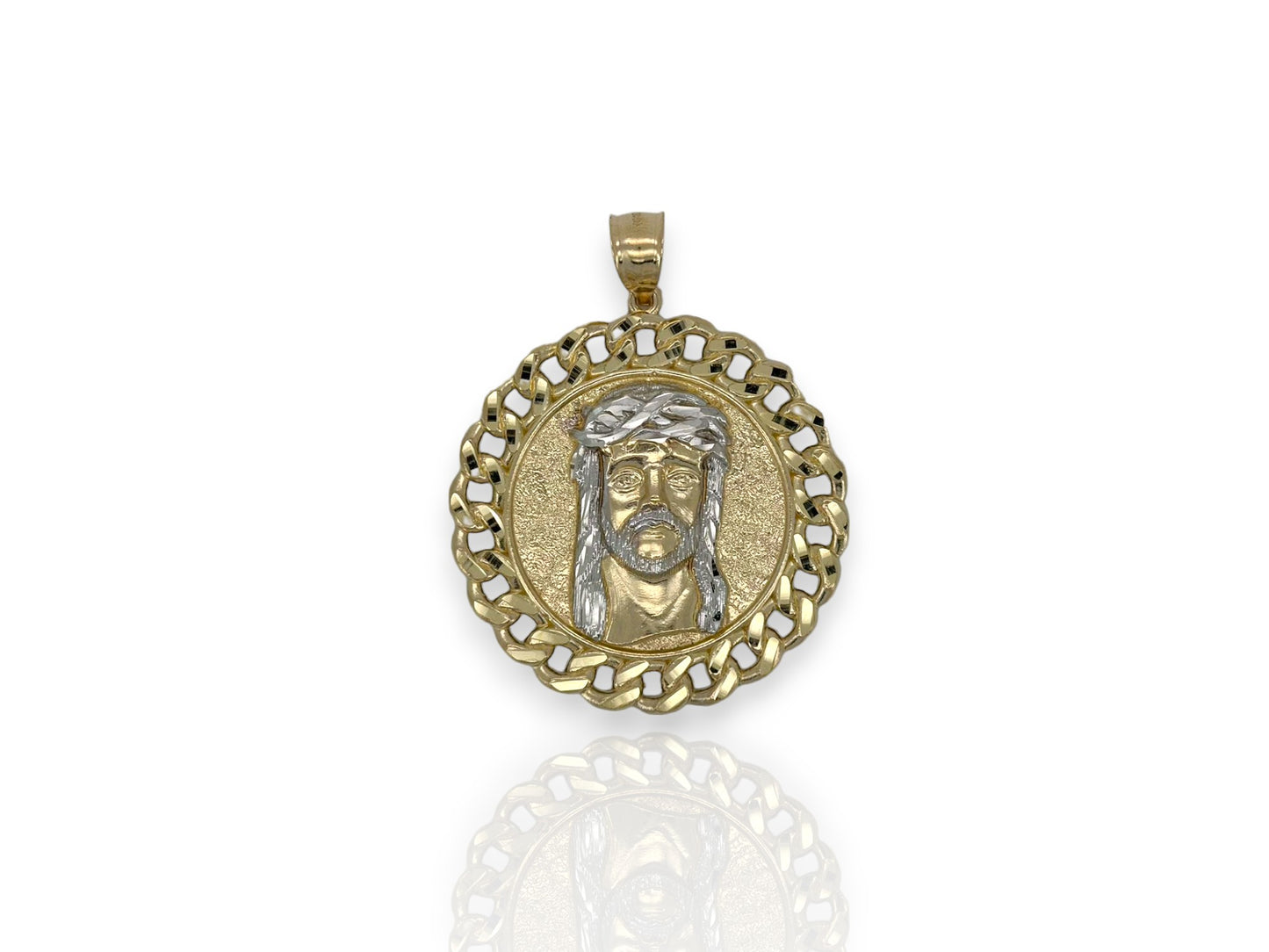 Jesus Medallion Pendant - 10k Yellow Gold