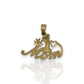 Mom "Number 1" Cz Pendant - 14K Yellow Gold