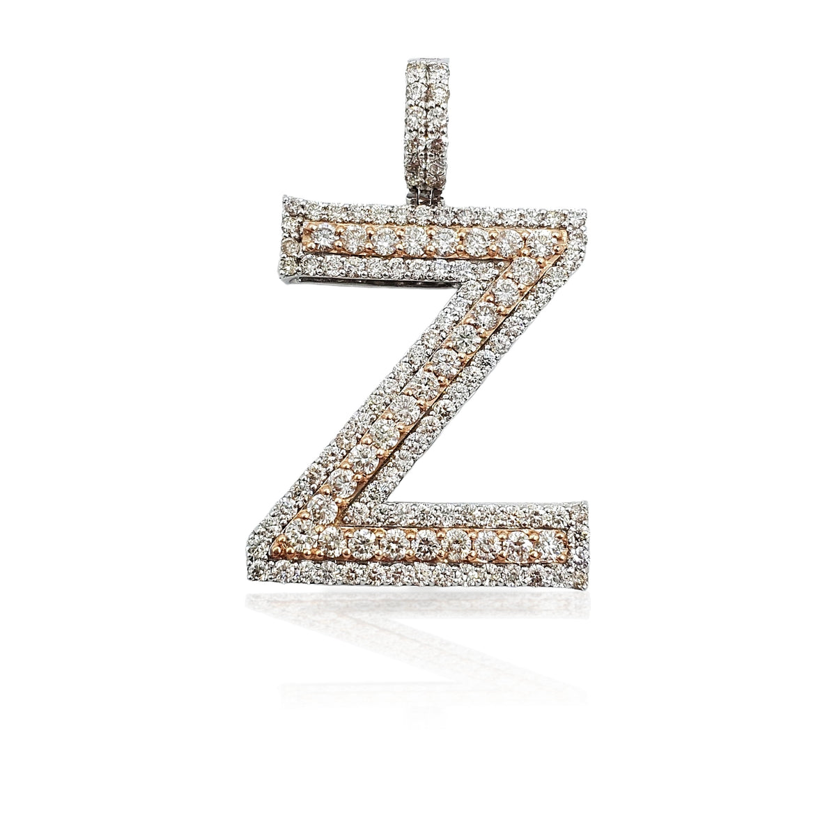 14K Diamond Initial Pendant