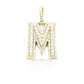 14K Gold Diamond Initial Pendant