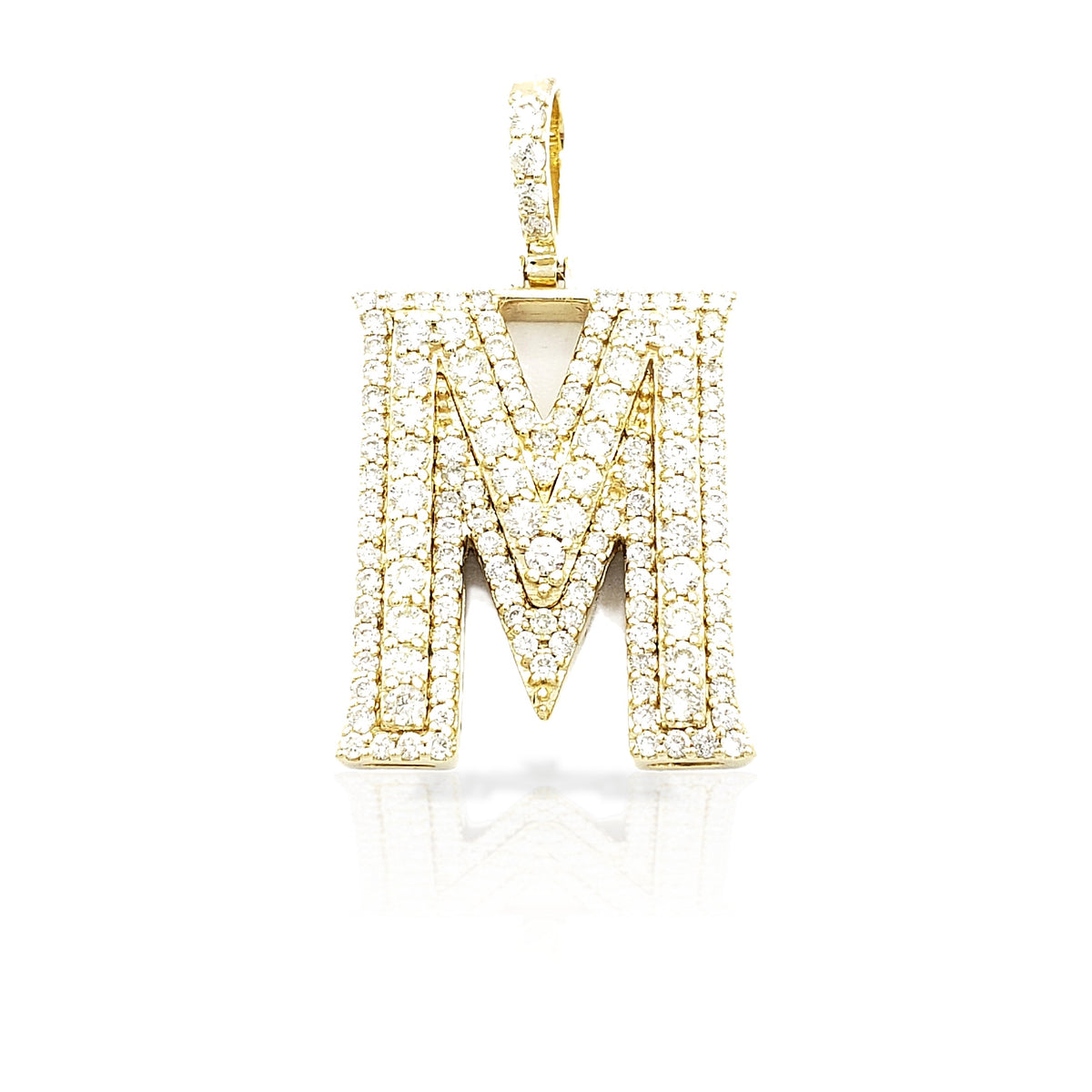 14K Gold Diamond Initial Pendant