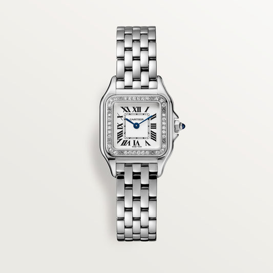 Cartier Panthère de Cartier W4PN0016 - Small model Steel, Silvered Dial, Steel bracelet