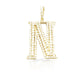 14K Gold Diamond Initial Pendant