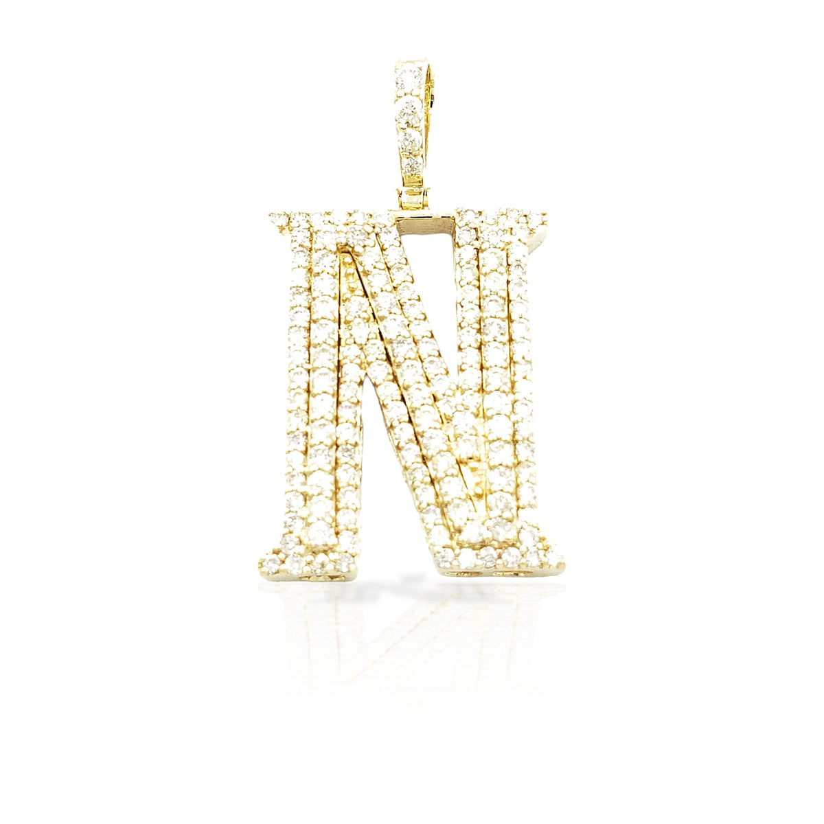 14K Gold Diamond Initial Pendant