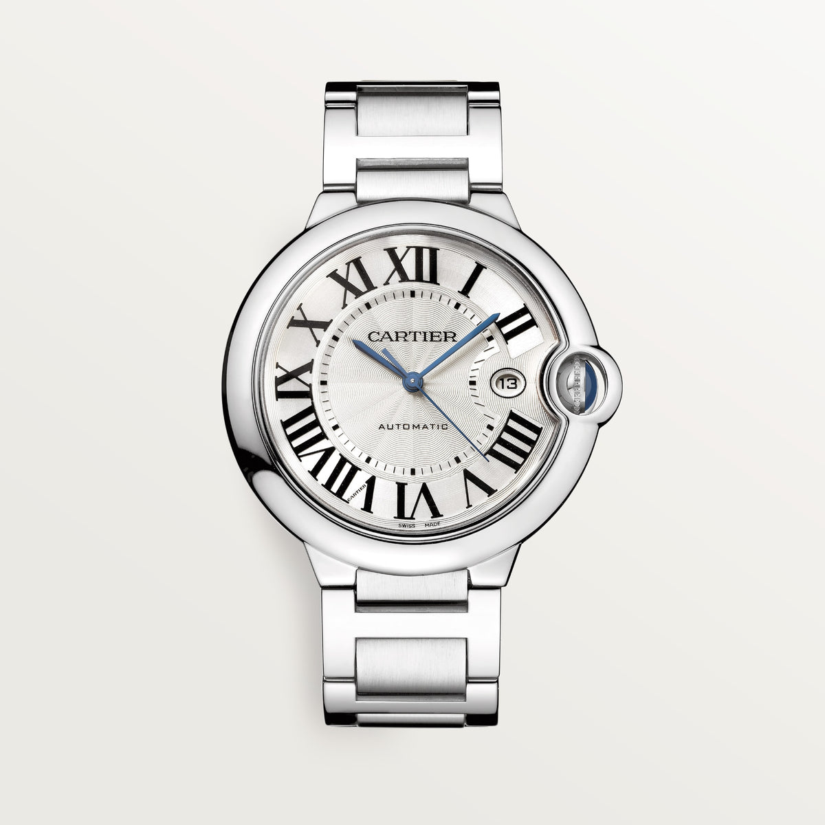 Cartier Ballon Bleu de Cartier WSBB0049 - 42 mm Steel, Silvered guilloché Dial, Steel bracelet