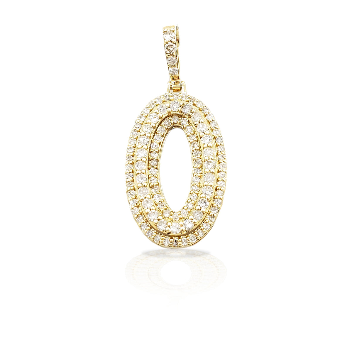 14K Gold Diamond Initial Pendant