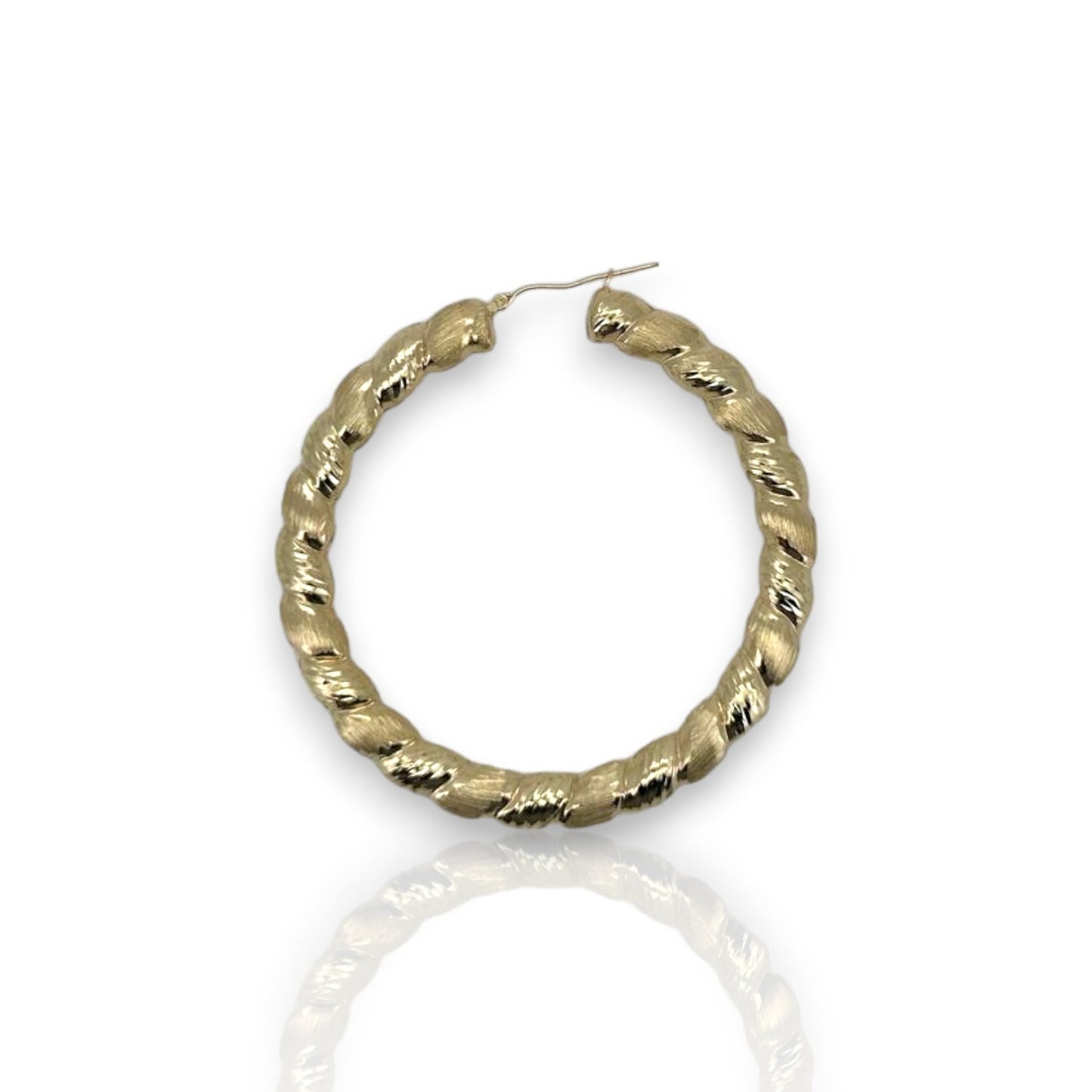 Hoop Round Earrings - 10K Yellow Gold