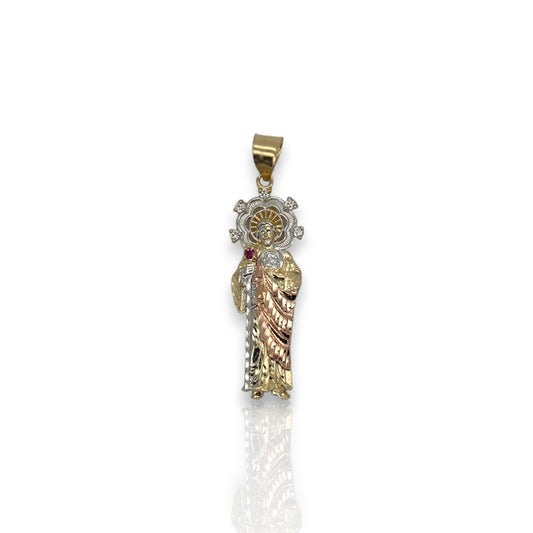 St Jude Tricolor Pendant  - 14k Yellow Gold