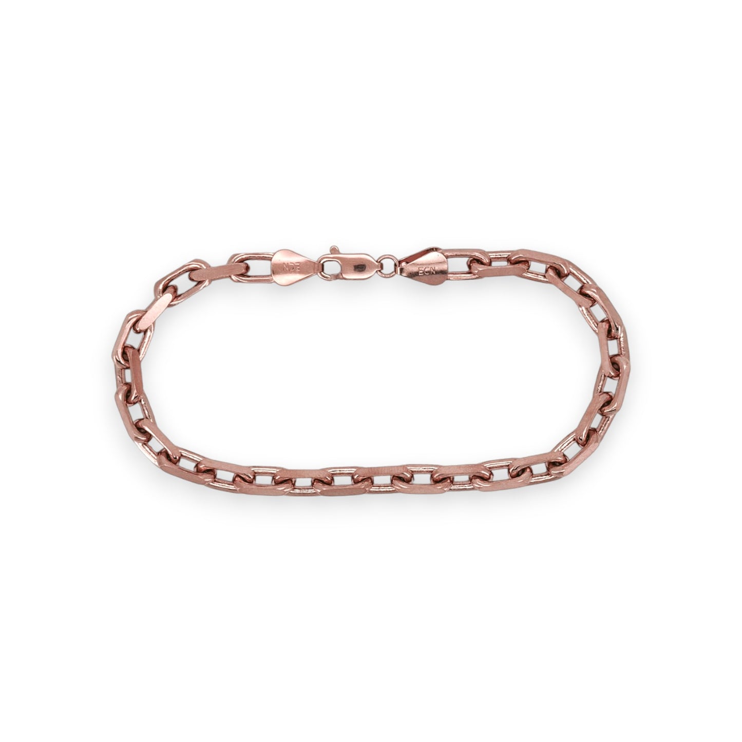 Chunky Box Chain Bracelet - 14K Rose Gold - Solid