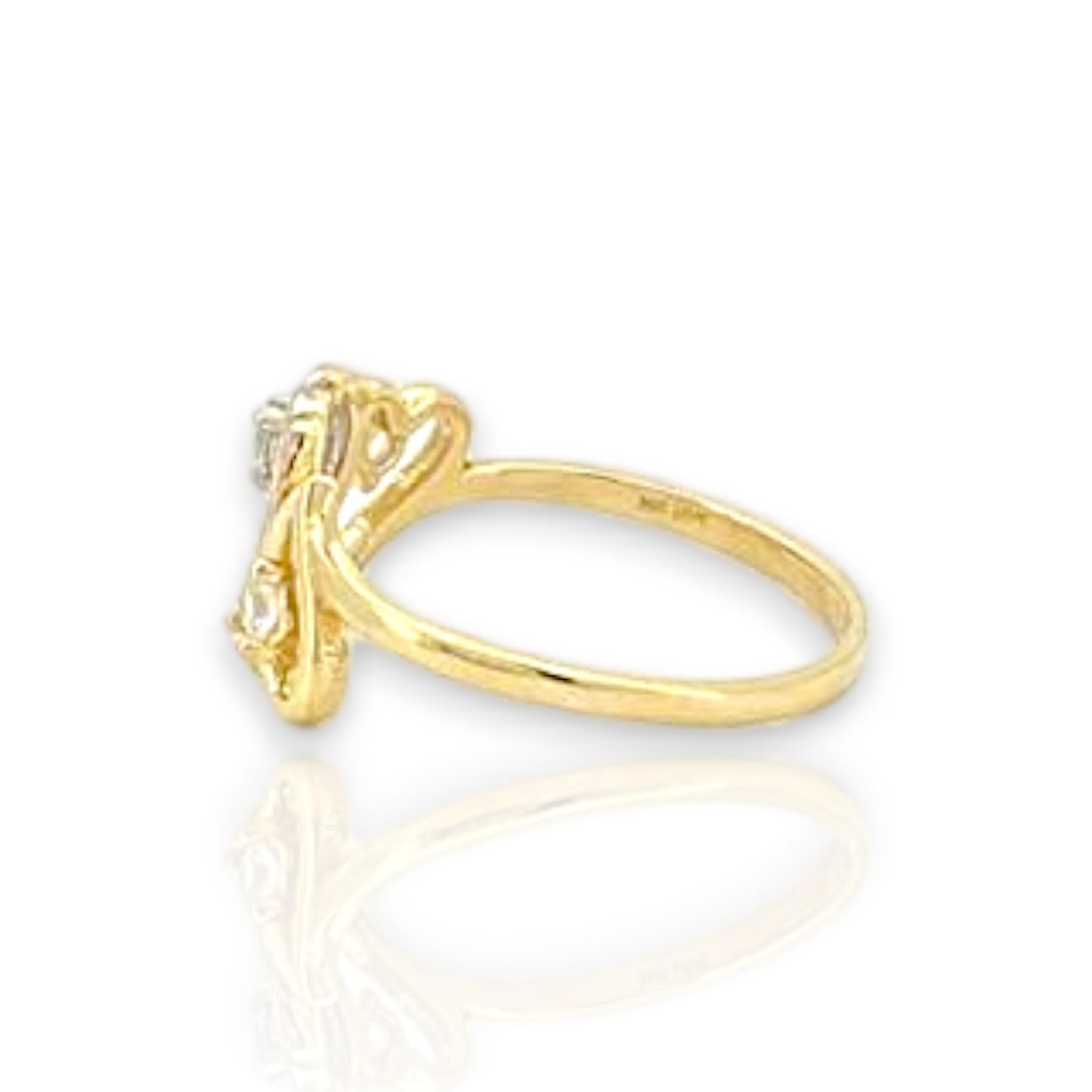Heart CZ Ring - 10K Yellow Gold