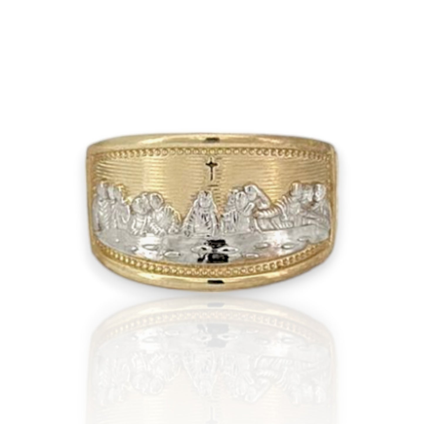 Rectangle Last Supper Ring - 10k Yellow Gold