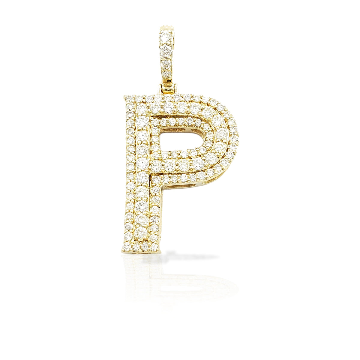 14K Gold Diamond Initial Pendant