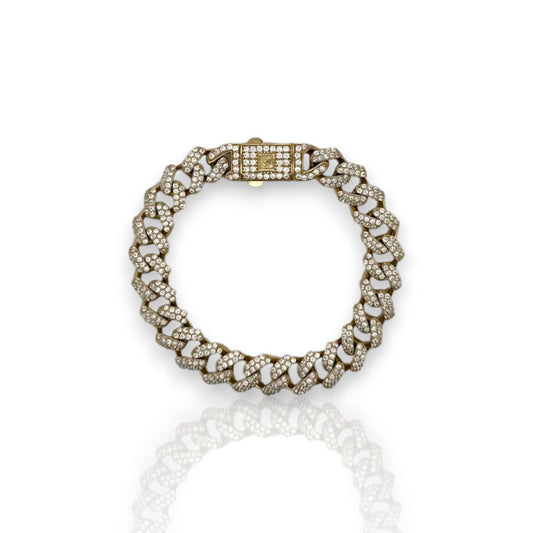 Pave Link Cz Bracelet - 14K Yellow Gold