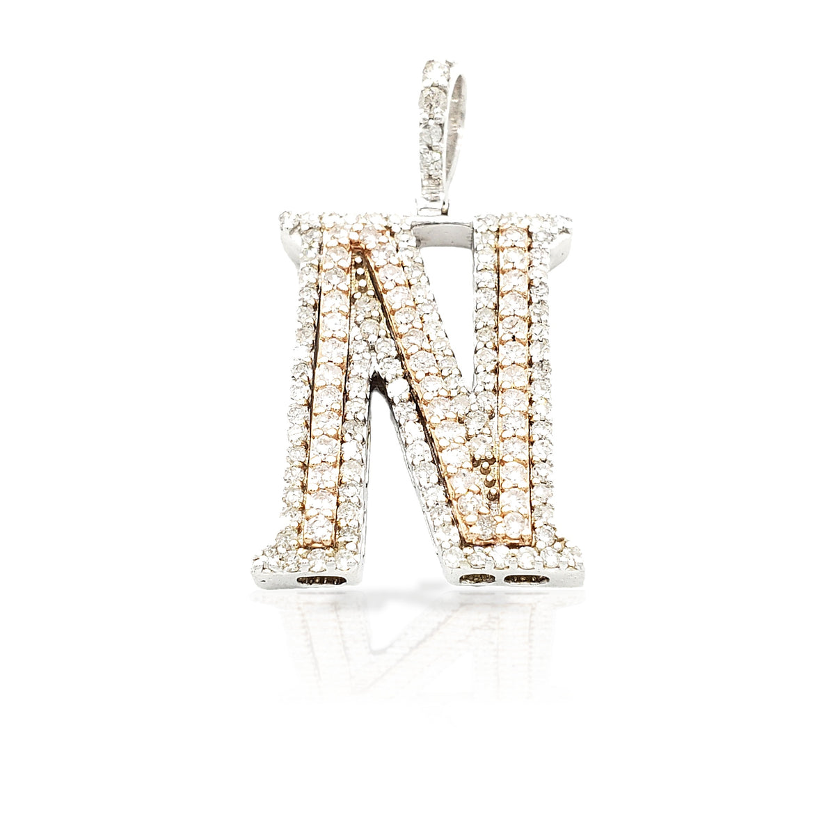 14K Gold Diamond Initial Pendant
