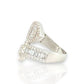 Baguette and Round Cut Wrap Ring With CZ - 10K White Gold