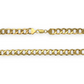Collar de cadena de eslabones cubanos en oro amarillo de 10 quilates - Hueco