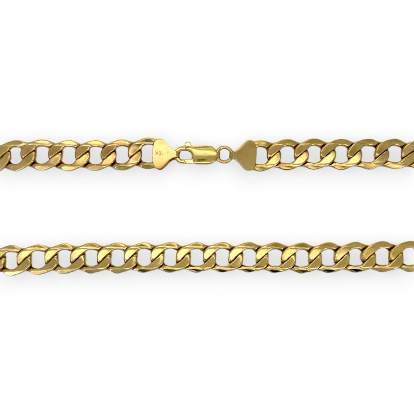 Collar de cadena de eslabones cubanos en oro amarillo de 14 quilates - Hueco
