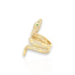 Snake CZ Ring - 10K Yellow Gold