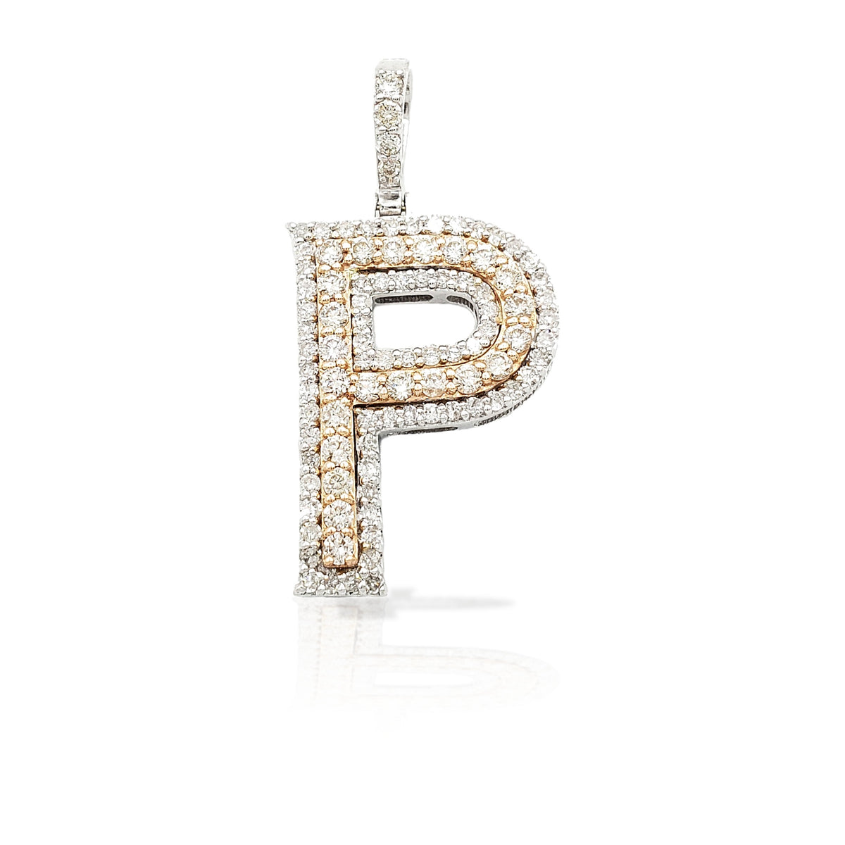 14K Gold Diamond Initial Pendant
