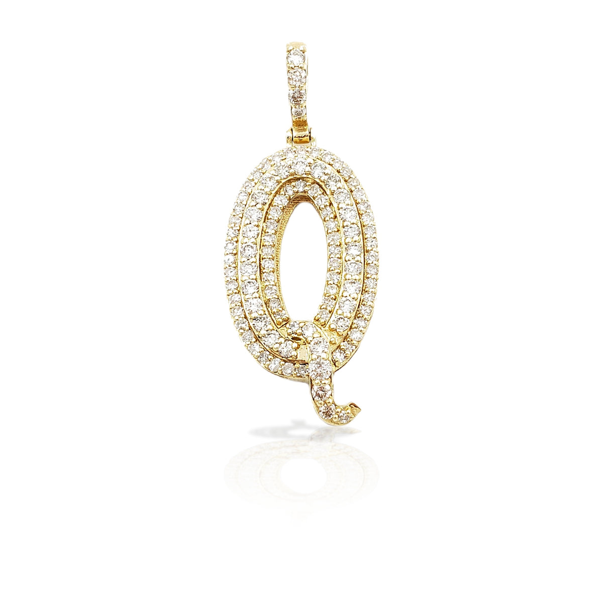 14K Gold Diamond Initial Pendant