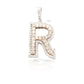 14K Gold Diamond Initial Pendant