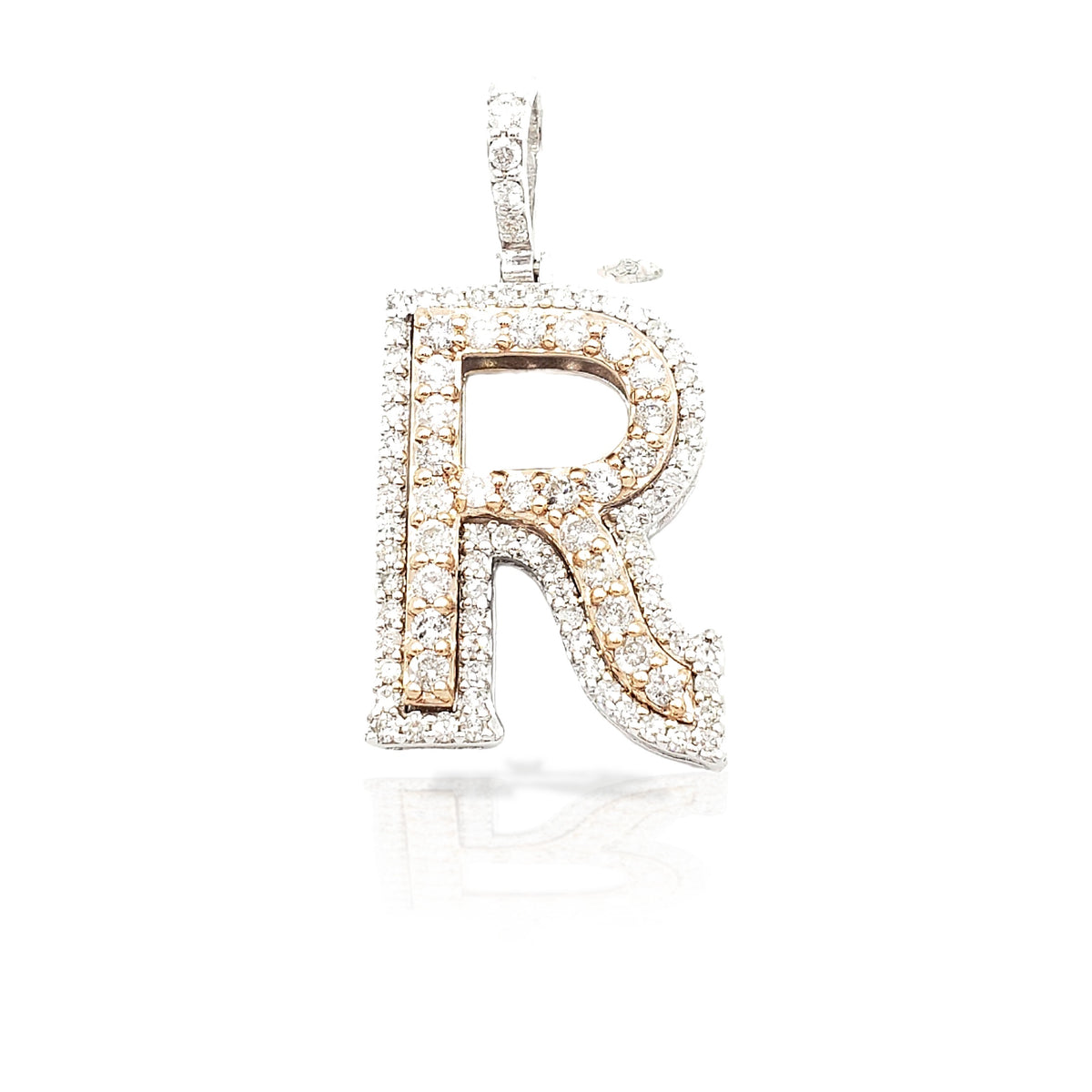 14K Gold Diamond Initial Pendant