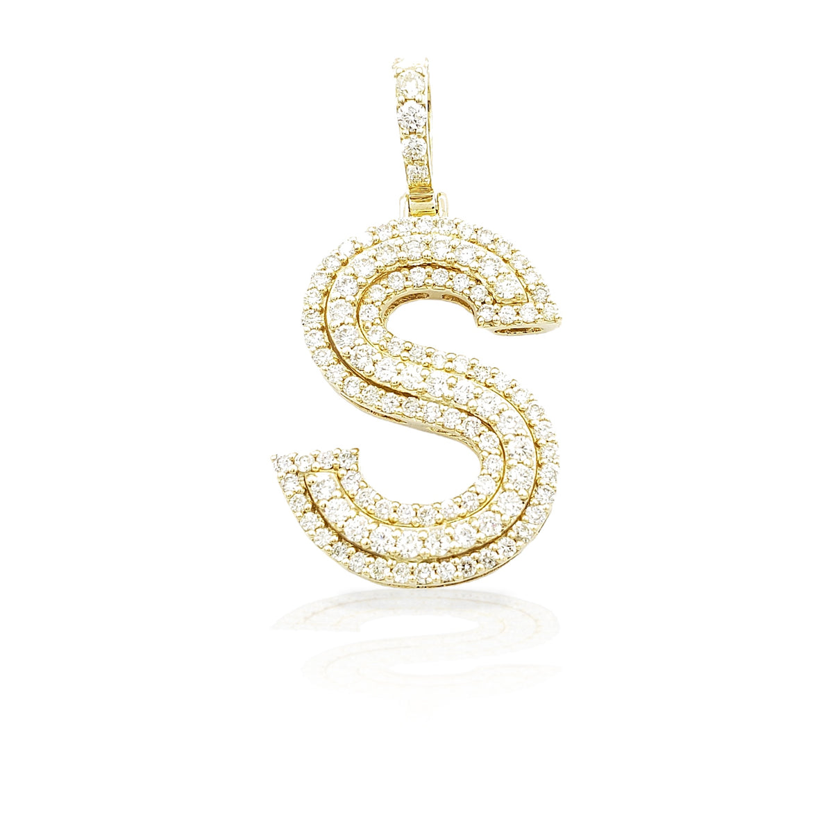 14K Gold Diamond Initial Pendant