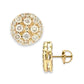 1.51ct Diamond Cluster Square Stud Earrings - 14k Yellow Gold
