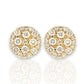 1.51ct Diamond Cluster Square Stud Earrings - 14k Yellow Gold