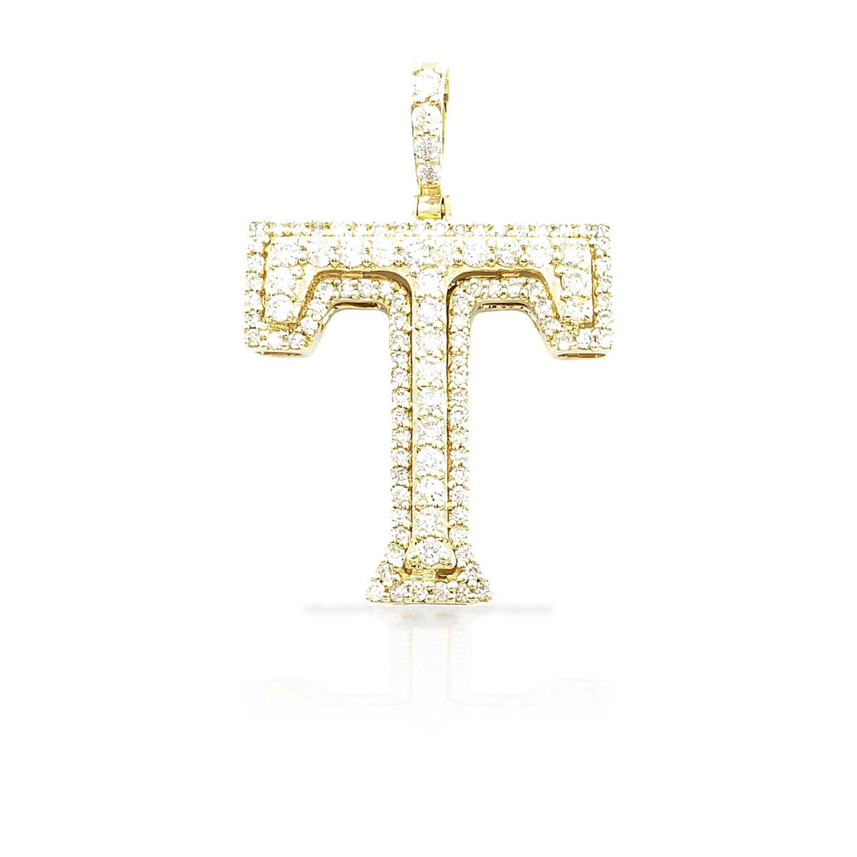 14K Gold Diamond Initial Pendant