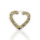 Hoop Heart Earrings - 10K Yellow Gold