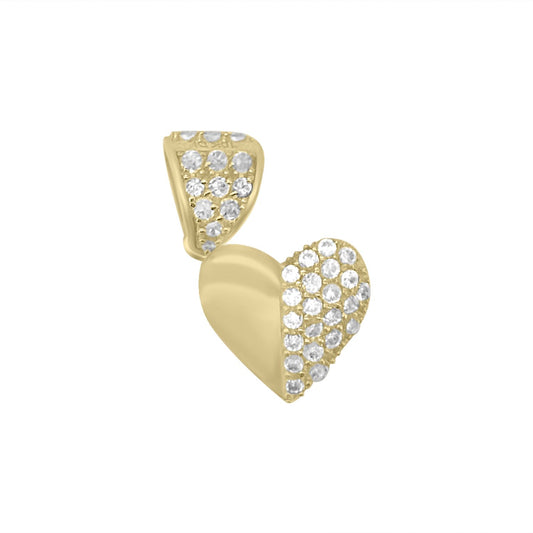 Heart CZ Pendant - 10K Yellow Gold
