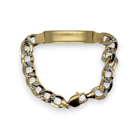 Custom Name Cuban Link Two Tone - 10K Yellow Gold Bracelet