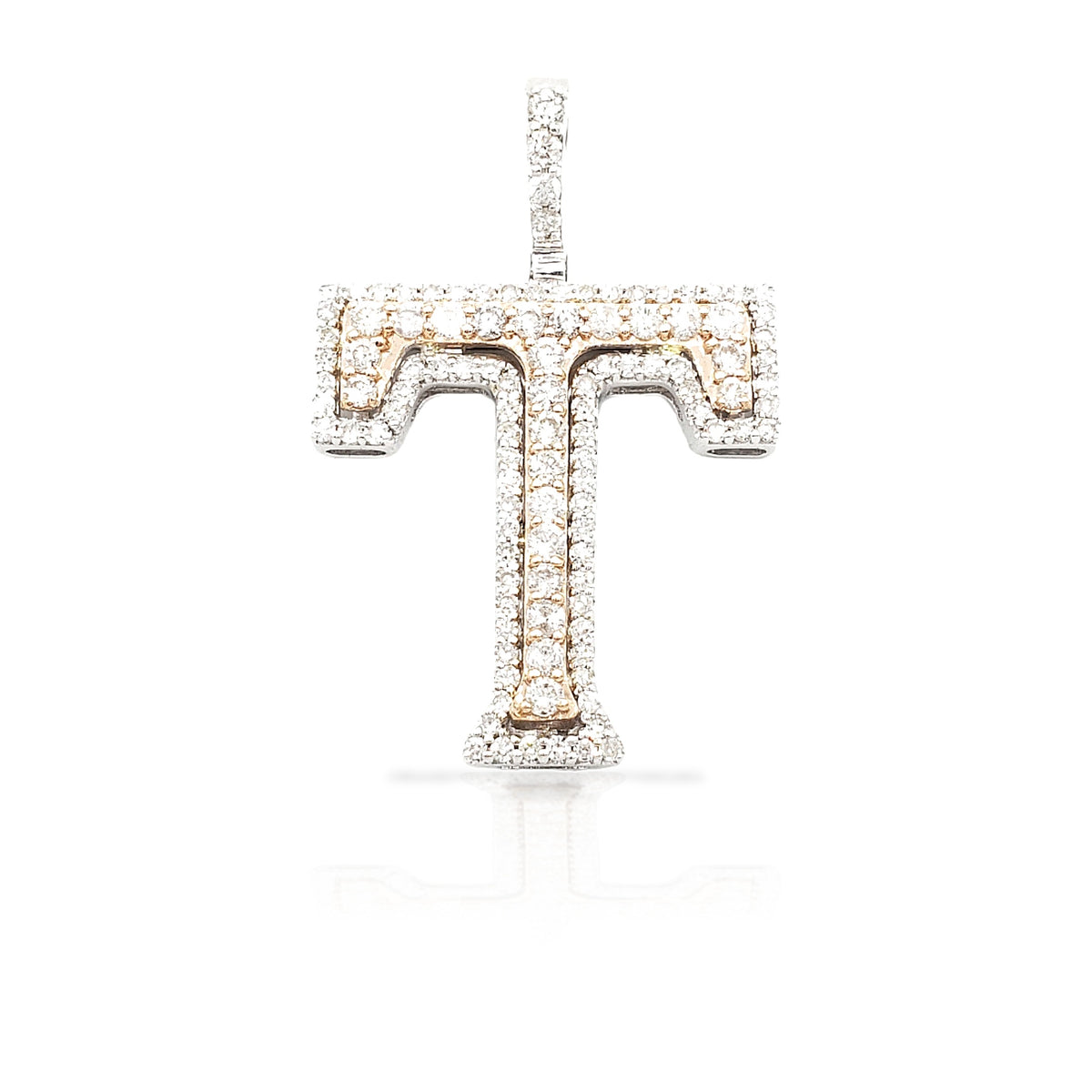 14K Gold Diamond Initial Pendant