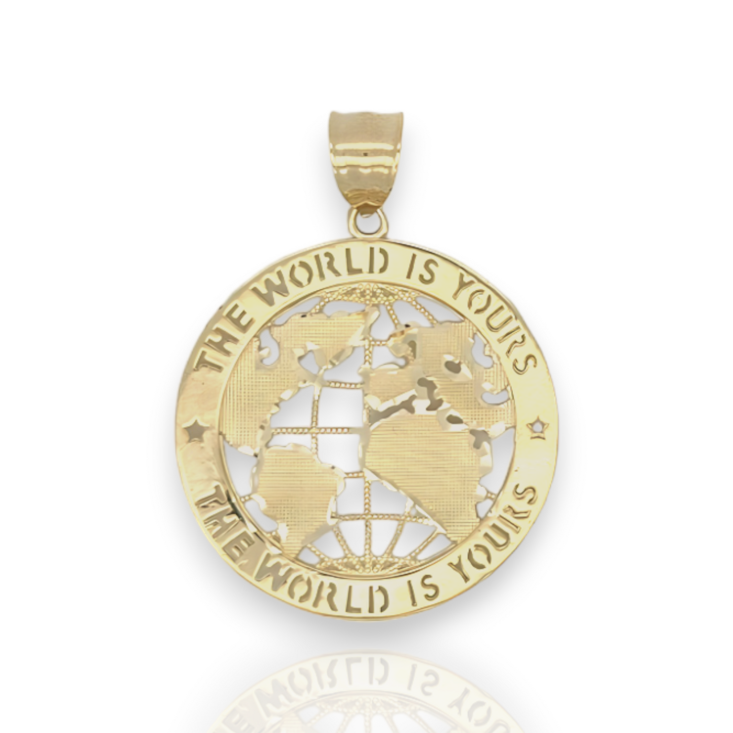 "The World is Yours" Pendant -  10K Yellow Gold