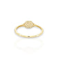 Hexagon Ring CZ - 10K Yellow Gold