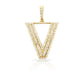 14K Gold Diamond Initial Pendant