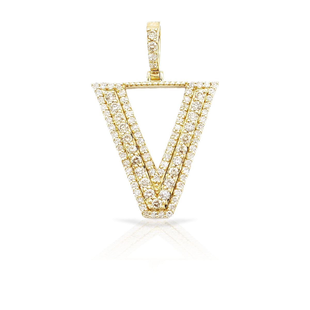 14K Gold Diamond Initial Pendant