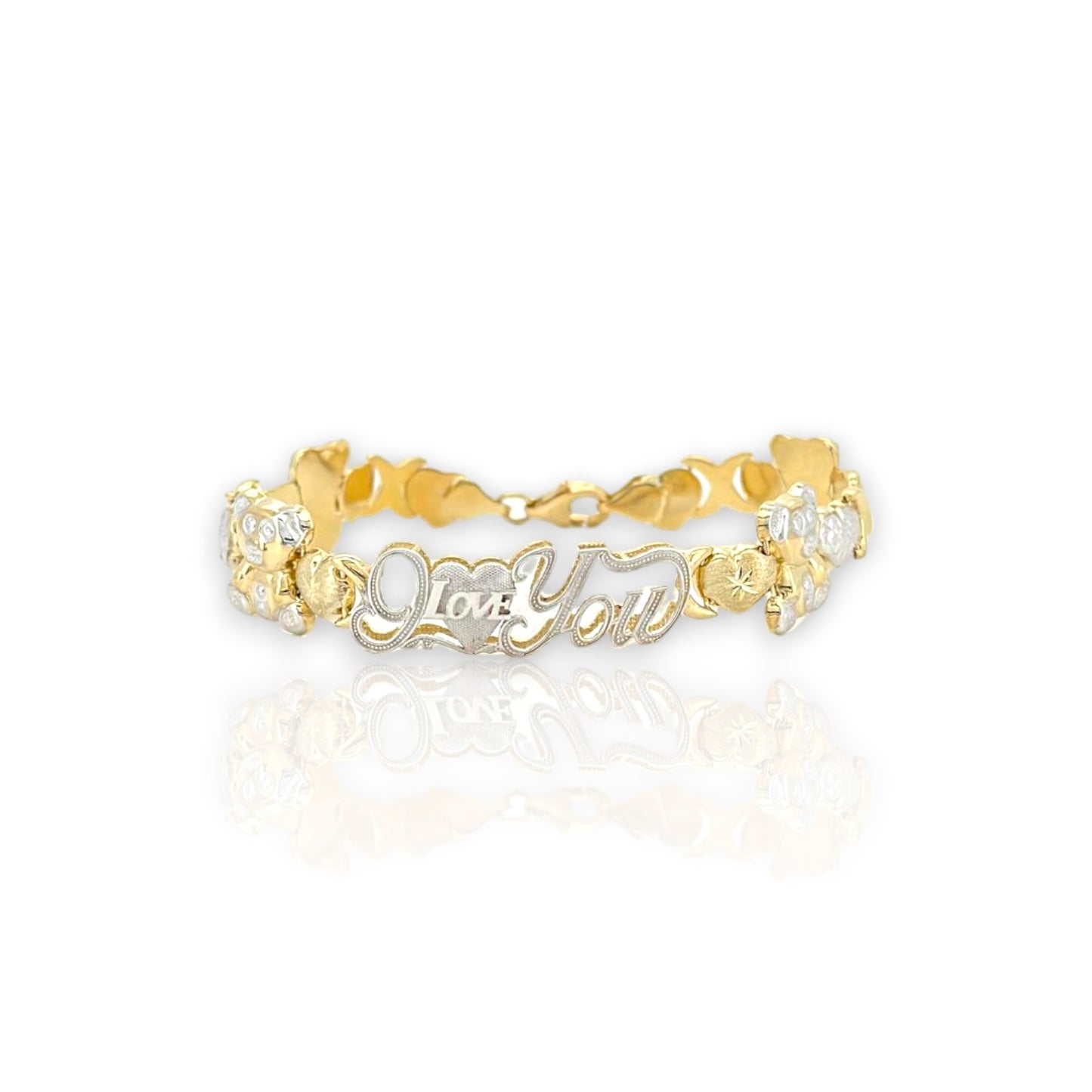 i love you teddy bracelet - 10k yellow gold