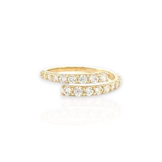 Twist Ring CZ - 10K Yellow Gold