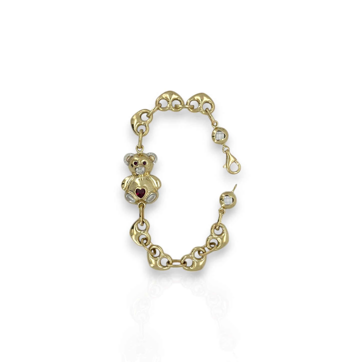 Teddy Bear Bracelet - 10K Yellow Gold