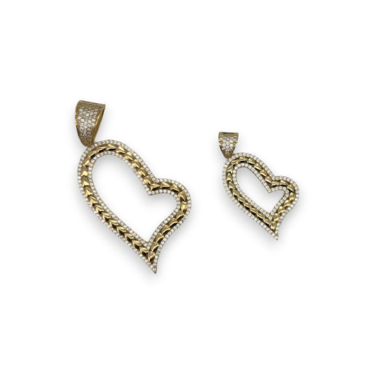 Heart CZ Pendant - 14K Yellow Gold