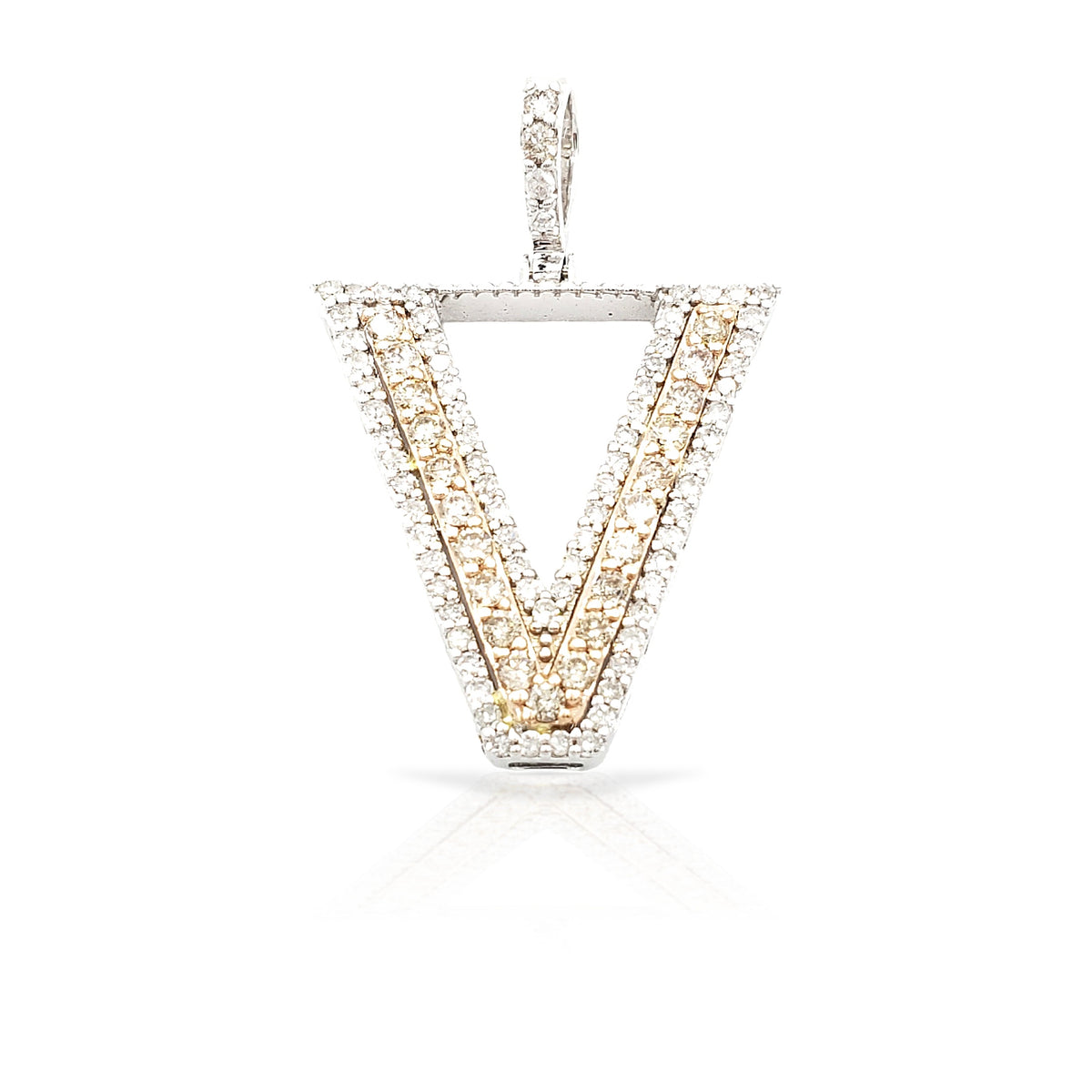 14K Gold Diamond Initial Pendant