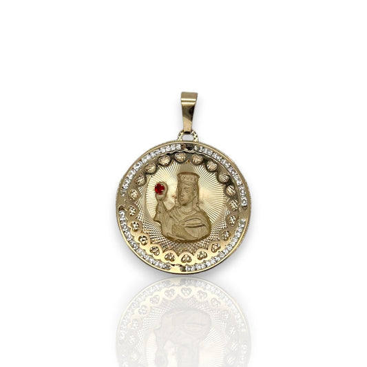 Medallion Jesus Heart Circle - 10K Yellow Gold