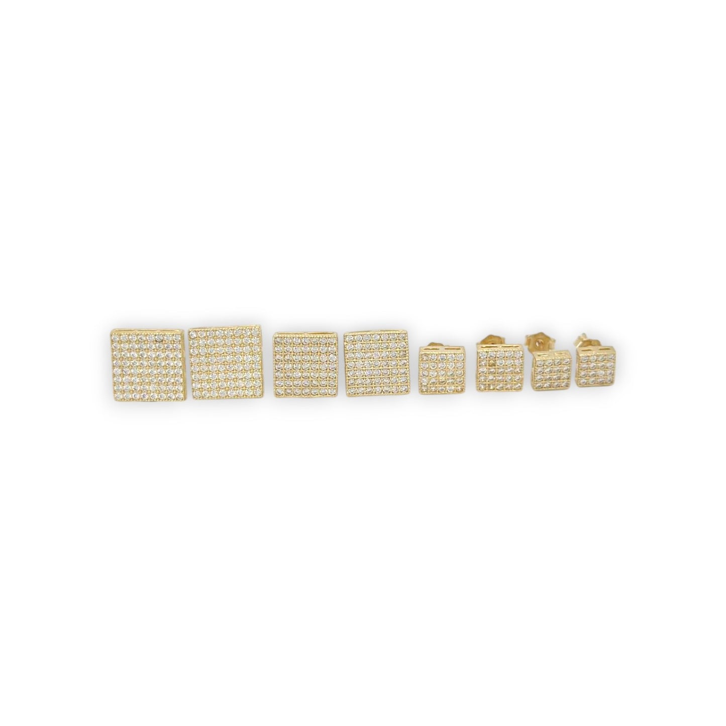 Square ZC Earrings - 10K Yellow Gold