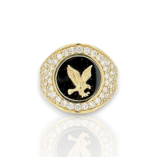 Eagle Onyx Ring - 10k Yellow Gold