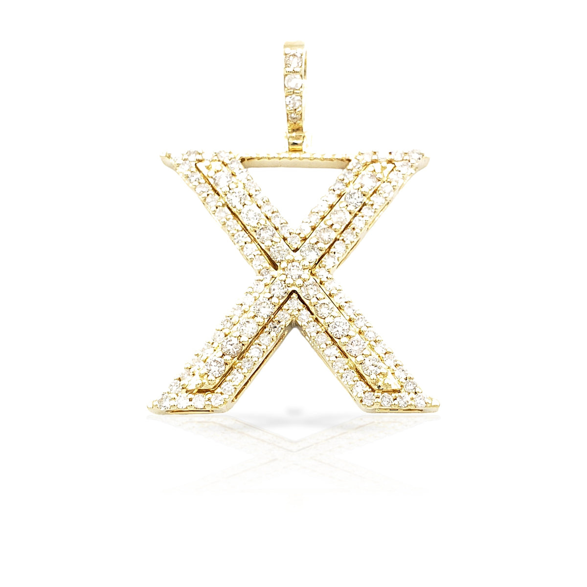 14K Gold Diamond Initial Pendant