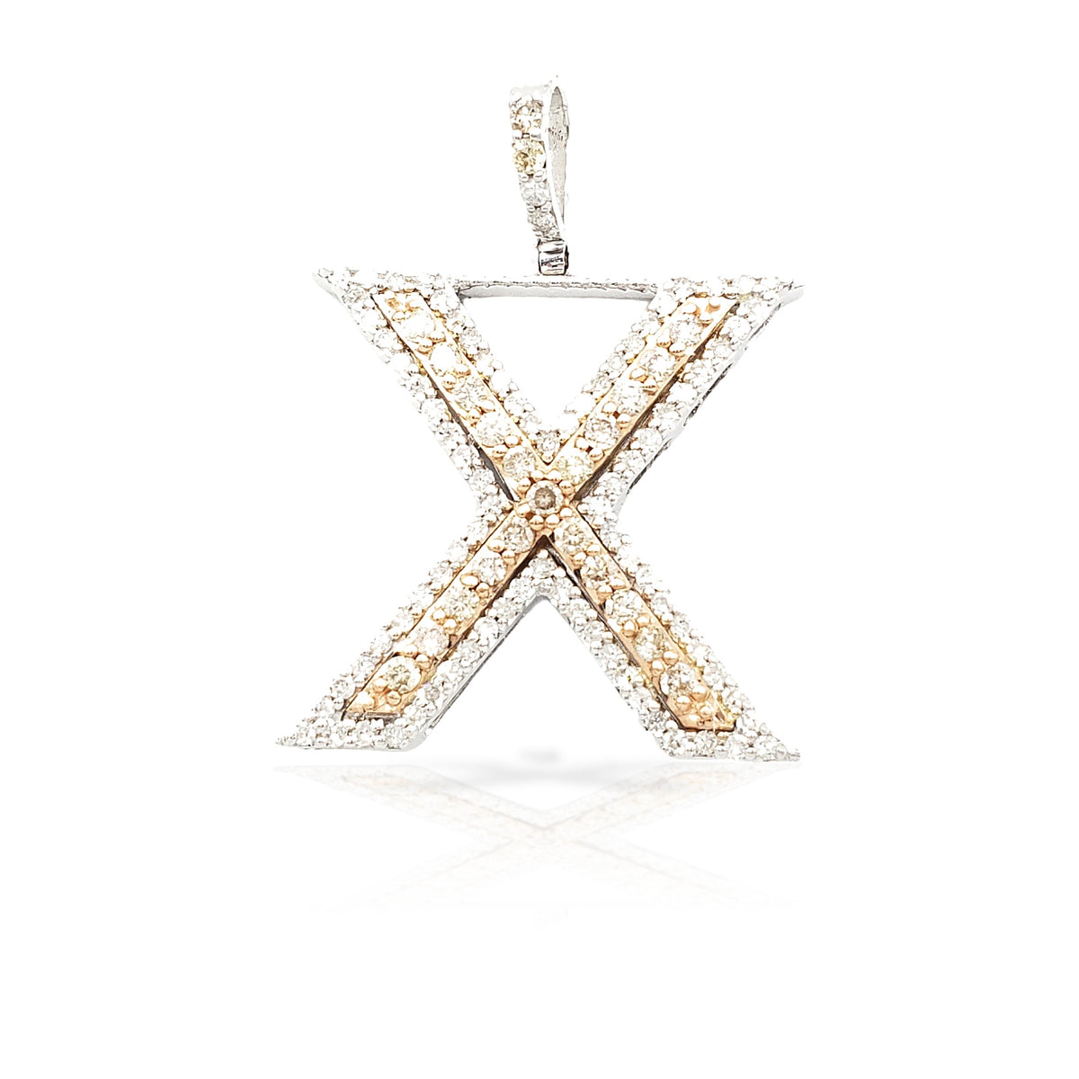 14K Gold Diamond Initial Pendant