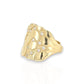 Nugget Square CZ Ring - 10K Yellow Gold